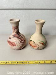 MaxSold Auction: Mehradji Pottery Marbled Ceramic Vase, Multi-Color, ~4.5 in - San Jose (California, USA) SELLER MANAGED Downsizing Online Auction - East Humboldt Street