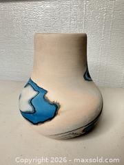 MaxSold Auction: Nemadji Navajo Turquoise & Beige Small Terracotta Vase - San Jose (California, USA) SELLER MANAGED Downsizing Online Auction - East Humboldt Street