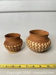 MaxSold Auction: Pair of Medium Brown Handwoven Reed/Grass Baskets - San Jose (California, USA) SELLER MANAGED Downsizing Online Auction - East Humboldt Street