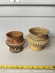 MaxSold Auction: Pair of Small Natural Wicker Decorative Baskets - San Jose (California, USA) SELLER MANAGED Downsizing Online Auction - East Humboldt Street