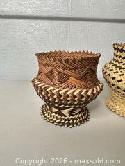MaxSold Auction: Pair of Small Natural Wicker Decorative Baskets - San Jose (California, USA) SELLER MANAGED Downsizing Online Auction - East Humboldt Street