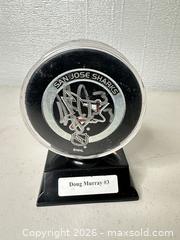MaxSold Auction: San Jose Sharks Official NHL Game Puck - Doug Murray #3 Autograph - San Jose (California, USA) SELLER MANAGED Downsizing Online Auction - East Humboldt Street