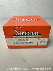 MaxSold Auction: Simpson Model 29 Analog Panel Meter 4-1/2 inch Rectangular - San Jose (California, USA) SELLER MANAGED Downsizing Online Auction - East Humboldt Street