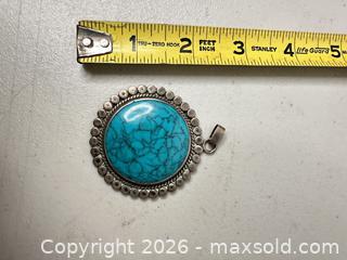 MaxSold Auction: Sterling Silver Turquoise Pendant Southwestern / Indigenous American - San Jose (California, USA) SELLER MANAGED Downsizing Online Auction - East Humboldt Street