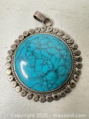 MaxSold Auction: Sterling Silver Turquoise Pendant Southwestern / Indigenous American - San Jose (California, USA) SELLER MANAGED Downsizing Online Auction - East Humboldt Street
