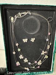 MaxSold Auction: Suzanne Somers Silver-Tone Butterfly & Flower Necklace and Earring Set - San Jose (California, USA) SELLER MANAGED Downsizing Online Auction - East Humboldt Street