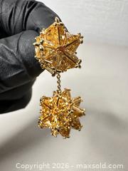 MaxSold Auction: Swarovski Gold-Tone Drop Earrings with Amber Crystals - San Jose (California, USA) SELLER MANAGED Downsizing Online Auction - East Humboldt Street