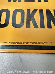 MaxSold Auction: Yellow & Black Steel 'Danger Men Cooking' Metal Sign - San Jose (California, USA) SELLER MANAGED Downsizing Online Auction - East Humboldt Street