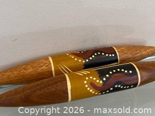 MaxSold Auction: Handmade and Hand Painted traditional Australian Aboriginal Wooden Clapsticks  - St. Catharines (Ontario, Canada) SELLER MANAGED Estate Sale Online Auction - Monique Crescent