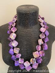MaxSold Auction: Vintage Purple Dyed Mother of Pearl Beaded Necklace  - St. Catharines (Ontario, Canada) SELLER MANAGED Estate Sale Online Auction - Monique Crescent