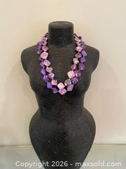 MaxSold Auction: Vintage Purple Dyed Mother of Pearl Beaded Necklace  - St. Catharines (Ontario, Canada) SELLER MANAGED Estate Sale Online Auction - Monique Crescent