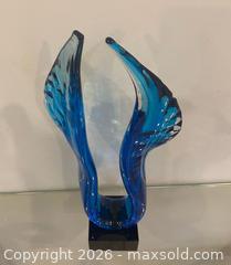 MaxSold Auction: Vintage Studio Hand Blown Art Glass Blue Angeles Wings Sculpture Mounted  - St. Catharines (Ontario, Canada) SELLER MANAGED Estate Sale Online Auction - Monique Crescent