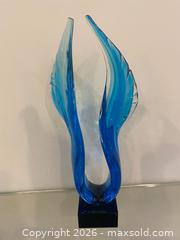 MaxSold Auction: Vintage Studio Hand Blown Art Glass Blue Angeles Wings Sculpture Mounted  - St. Catharines (Ontario, Canada) SELLER MANAGED Estate Sale Online Auction - Monique Crescent