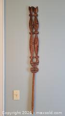 MaxSold Auction: Antique Polynesian Carved & Painted Wood Staff / Artifact – Approx. 100 Years Old - Stow (Massachusetts, USA) SELLER MANAGED Downsizing Online Auction - Great Road
