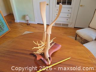 MaxSold Auction: Joel Evett One-of-a-Kind “Hidden Civilization” Headdress Sculpture – Mahogany, Maple & Gold-Leaf Maple  - Stow (Massachusetts, USA) SELLER MANAGED Downsizing Online Auction - Great Road