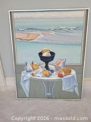 MaxSold Auction: Kenneth Evett – Still Life w/ Black Urn (Seascape Window) – Oil on Canvas – Framed - Stow (Massachusetts, USA) SELLER MANAGED Downsizing Online Auction - Great Rd.