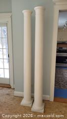 MaxSold Auction: Pair Unfinished Doric Pine Columns – White Painted Architectural Columns  - Stow (Massachusetts, USA) SELLER MANAGED Downsizing Online Auction - Great Road