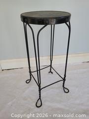 MaxSold Auction: Vintage French Bistro Stool – Black Wrought Iron Base w/ Round Wood Seat, Twisted Legs - Stow (Massachusetts, USA) SELLER MANAGED Downsizing Online Auction - Great Road