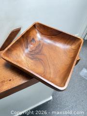 MaxSold Auction: Square wood bowl - Toronto (Ontario, Canada) SELLER MANAGED Downsizing Online Auction - Tennis Crescent