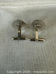 MaxSold Auction: Sterling silver round cuff links with leaf cut outs - Toronto (Ontario, Canada) SELLER MANAGED Downsizing Online Auction - Tennis Crescent