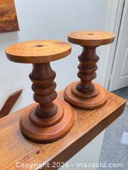 MaxSold Auction: Vintage Quebec hand turned pine candlesticks 8” - Toronto (Ontario, Canada) SELLER MANAGED Downsizing Online Auction - Tennis Crescent