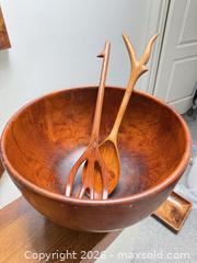 MaxSold Auction: Wood Salad bowl and with tongs - Toronto (Ontario, Canada) SELLER MANAGED Downsizing Online Auction - Tennis Crescent
