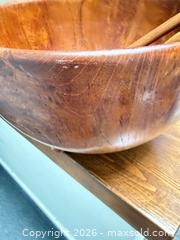 MaxSold Auction: Wood Salad bowl and with tongs - Toronto (Ontario, Canada) SELLER MANAGED Downsizing Online Auction - Tennis Crescent