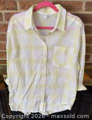 MaxSold Auction: $39 TAG NWT BP NORDSTROM LADIES SIZE SMALL YELLOW & WHITE SOFT BLOUSE  - Warwick Township (Pennsylvania, USA) SELLER MANAGED Estate Sale Online Auction - Crocker Lane