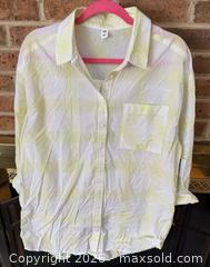 MaxSold Auction: $39 TAG NWT BP NORDSTROM LADIES SIZE X-SMALL XS YELLOW & WHITE SOFT BLOUSE  - Warwick Township (Pennsylvania, USA) SELLER MANAGED Estate Sale Online Auction - Crocker Lane