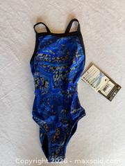 MaxSold Auction: $59 TAG NWT GIRLS SIZE 6 (22) DOLPHIN BLUE & BLACK ONE PIECE SWIMSUIT SWIM TEAM SUIT  - Warwick Township (Pennsylvania, USA) SELLER MANAGED Estate Sale Online Auction - Crocker Lane