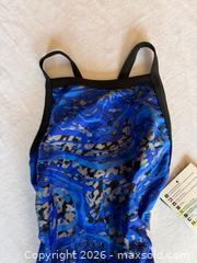MaxSold Auction: $59 TAG NWT GIRLS SIZE 6 (22) DOLPHIN BLUE & BLACK ONE PIECE SWIMSUIT SWIM TEAM SUIT  - Warwick Township (Pennsylvania, USA) SELLER MANAGED Estate Sale Online Auction - Crocker Lane