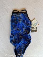 MaxSold Auction: $59 TAG NWT GIRLS SIZE 8 (24) DOLPHIN BLUE & BLACK ONE PIECE SWIMSUIT SWIM TEAM SUIT  - Warwick Township (Pennsylvania, USA) SELLER MANAGED Estate Sale Online Auction - Crocker Lane