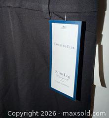 MaxSold Auction: $80 TAG NWT CHARTER CLUB LADIES PLUS SIZE 16W SLIM LEG BLACK DRESS PANTS  - Warwick Township (Pennsylvania, USA) SELLER MANAGED Estate Sale Online Auction - Crocker Lane