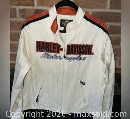 MaxSold Auction: HARLEY DAVIDSON CREAM LADIES LARGE BIKER JACKET EUC  - Warwick Township (Pennsylvania, USA) SELLER MANAGED Estate Sale Online Auction - Crocker Lane