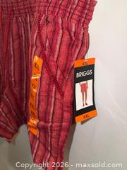 MaxSold Auction: NWT LADIES PLUS SIZE XXL BRIGGS BURGUNDY STRIPED STRETCH WAIST COMFY SHORTS  - Warwick Township (Pennsylvania, USA) SELLER MANAGED Estate Sale Online Auction - Crocker Lane