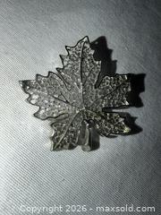 MaxSold Auction: Vintage Sarah Coventry Summer Frost 1966 Silvertone Filigree Maple Leaf Brooch  - Warwick Township (Pennsylvania, USA) SELLER MANAGED Estate Sale Online Auction - Crocker Lane