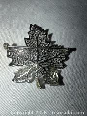 MaxSold Auction: Vintage Sarah Coventry Summer Frost 1966 Silvertone Filigree Maple Leaf Brooch  - Warwick Township (Pennsylvania, USA) SELLER MANAGED Estate Sale Online Auction - Crocker Lane