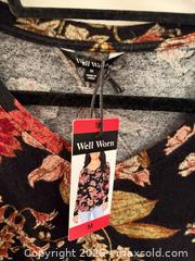 MaxSold Auction: WELL WORN BLACK FLORAL LADIES MEDIUM VISCOSE POLY ELASTANE LONG SLEEVE SHIRT  - Warwick Township (Pennsylvania, USA) SELLER MANAGED Estate Sale Online Auction - Crocker Lane