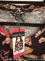 MaxSold Auction: WELL WORN BLACK FLORAL LADIES MEDIUM VISCOSE POLY ELASTANE LONG SLEEVE SHIRT  - Warwick Township (Pennsylvania, USA) SELLER MANAGED Estate Sale Online Auction - Crocker Lane