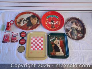 MaxSold Auction: Coca-Cola Advertising Lot with Trays, Coasters & Novelty Items - Toronto (Ontario, Canada) PARTNER MANAGED Reseller Online Auction - Queen Street West.