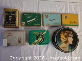 MaxSold Auction: Vintage Advertising Tobacco & Biscuit Tins, Early–Mid 20th C - Toronto (Ontario, Canada) PARTNER MANAGED Reseller Online Auction - Queen Street West.