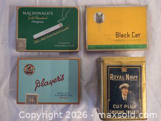 MaxSold Auction: Vintage Advertising Tobacco & Biscuit Tins, Early–Mid 20th C - Toronto (Ontario, Canada) PARTNER MANAGED Reseller Online Auction - Queen Street West.