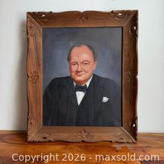 MaxSold Auction: 1982 Sir Winston Churchill Oil Painting Signed by Emily Marden Brooks  - Toronto (Ontario, Canada) SELLER MANAGED Reseller Online Auction -  Crouse Road (STORAGE)