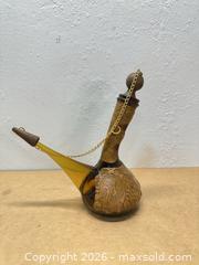 MaxSold Auction: Spanish Glass Decorative Bottle with Leather Overlay - San Jose (California, USA) SELLER MANAGED Downsizing Online Auction - Lincoln Avenue