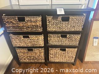MaxSold Auction: Decor Shelf with Woven Baskets - Houston (Texas, USA) SELLER MANAGED Downsizing Online Auction - Coleridge Street