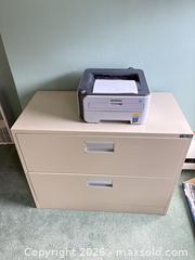 MaxSold Auction: HL-21 Brother Printer and Steelcase 2-drawer Lateral Filing Cabinet - Houston (Texas, USA) SELLER MANAGED Downsizing Online Auction - Coleridge Street