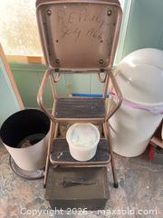 MaxSold Auction: Vintage Chair and Metal Box - Houston (Texas, USA) SELLER MANAGED Downsizing Online Auction - Coleridge Street