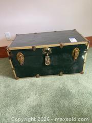 MaxSold Auction: Vintage Metal Green Trunk  - Houston (Texas, USA) SELLER MANAGED Downsizing Online Auction - Coleridge Street