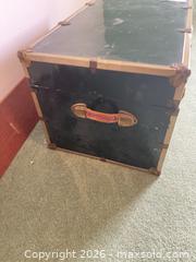 MaxSold Auction: Vintage Metal Green Trunk  - Houston (Texas, USA) SELLER MANAGED Downsizing Online Auction - Coleridge Street