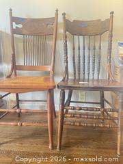 MaxSold Auction: Vintage Pair Wooden Chairs - Houston (Texas, USA) SELLER MANAGED Downsizing Online Auction - Coleridge Street